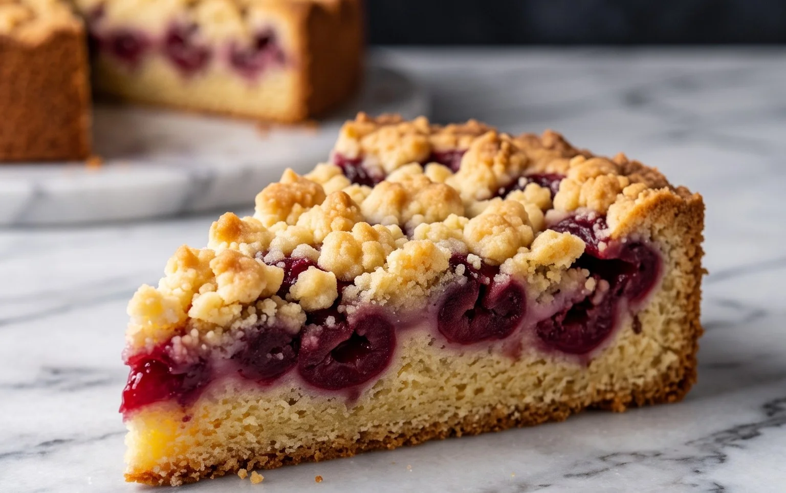 Kirsch Extract-Streusel-Kuchen: Fruchtig, herb & knusprig