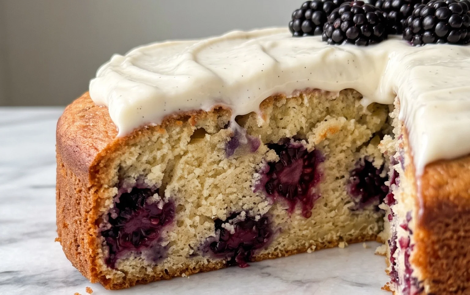 Brombeerkuchen mit Joghurt & Vanille: Saftig & Cremig