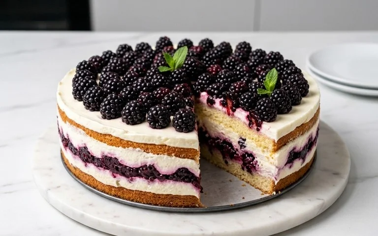 Brombeer-Torte: Joghurt-Creme & Fruchtfüllung