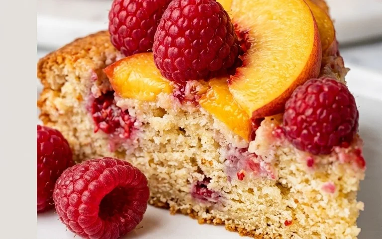 Raspberry Peach Cake