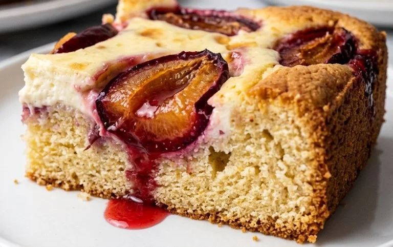 Schneller Zwetschgenkuchen mit Schmandguss